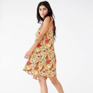 Ban.do Retro Yellow Green Red Pink Floral Groovy Lightweight Dress Bow Straps